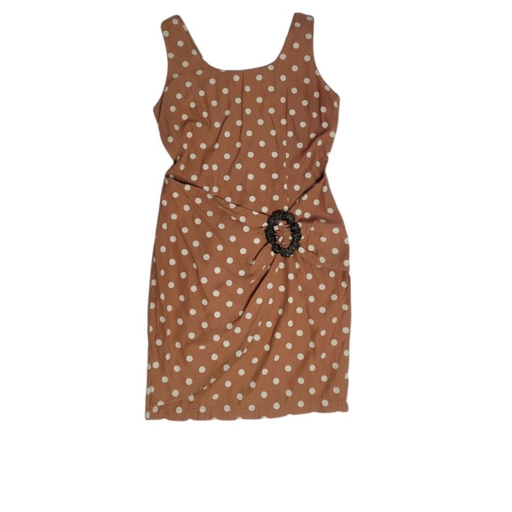 VINTAGE 60s dress California‎ Cover polka dot peach sleeveless mini XS